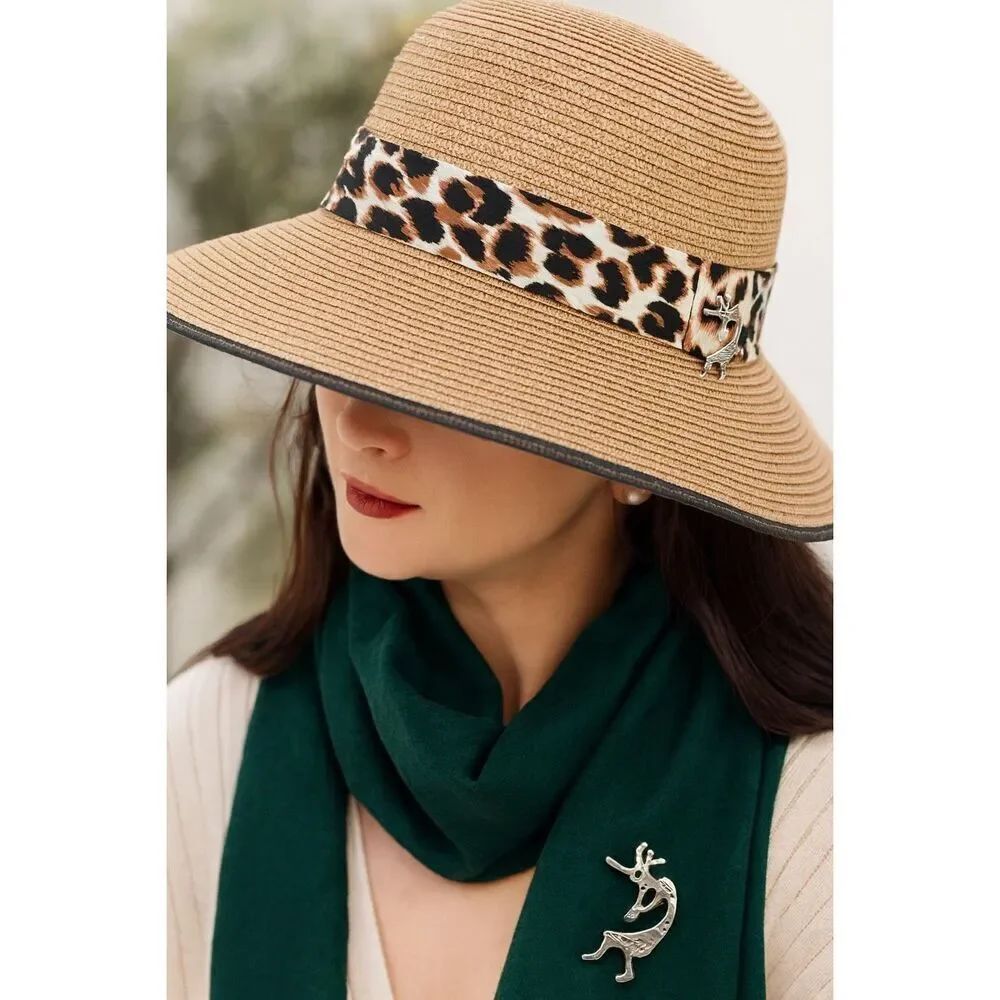 NWT Leopard trimmed Bowler hat